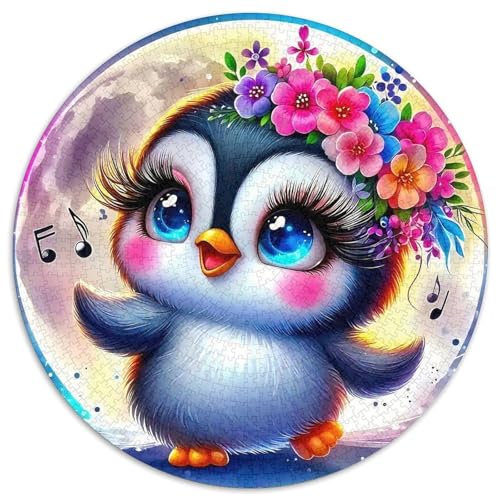 Pinguin 1000 Teile Rundes Puzzle Stressabbau Jigsaw Geschenk Puzzlespiele Für Erwachsene Und Kinder 1000pcs (67.5x67.5cm) von ZXOAWQX