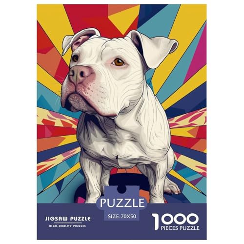 Pit Bull 1000 Teile Puzzles Clevere Unmögliche Herausforderung Für Die Ganze Familie Tolle Geschenkidee 70x50cm/1000pcs von ZXOAWQX