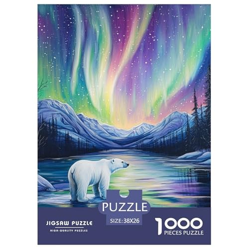 Polar Bären 1000 Teile Puzzles Puzzlespiele Lernspiel Herausforderung Spielzeug Für Erwachsene Und Kinder Ab 12 Jahren Tolle Geschenkidee 38x26cm/1000pcs von ZXOAWQX