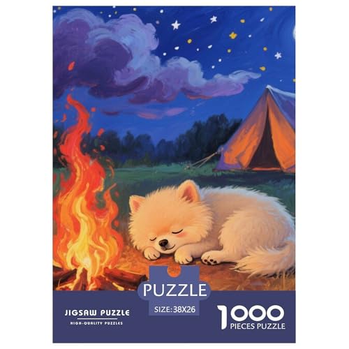 Pommern 1000 Teile Puzzles Hund Dekoration Klassisches Lernspiel Für Erwachsene Und Kinder Ab 12 Jahren Tolle Geschenkidee 38x26cm/1000pcs von ZXOAWQX