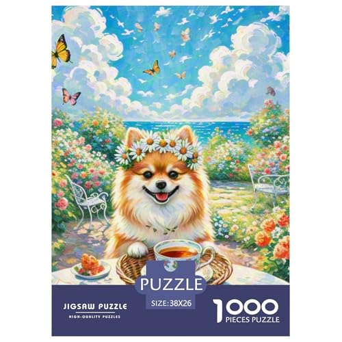 Pommern 1000 Teile Puzzles Hund Dekoration Lernspiel Herausforderung Spielzeug Für Erwachsene Und Kinder Ab 12 Jahren Tolle Geschenkidee 38x26cm/1000pcs von ZXOAWQX