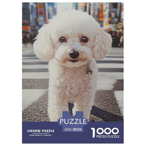 Poodle 1000 Teile Puzzles Dekoration Klassisches Lernspiel Für Erwachsene Tolle Geschenkidee 38x26cm/1000pcs von ZXOAWQX