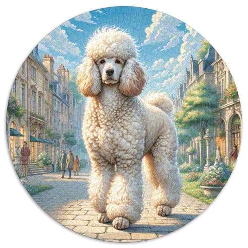 Poodle 1000 Teile Rundes Puzzle Stressabbau Hund Geschenk EIN Herausforderndes Für Die Ganze Familie 1000pcs (67.5x67.5cm) von ZXOAWQX