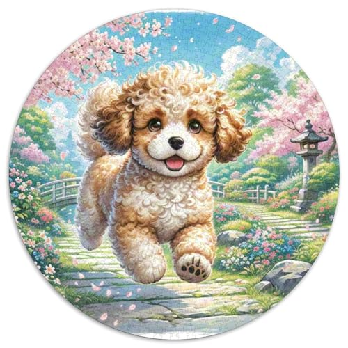 Poodle 1000 Teile Rundes Puzzle Stressabbau Hund Geschenk Unmögliches Spiel Für Die Ganze Familie 1000pcs (67.5x67.5cm) von ZXOAWQX