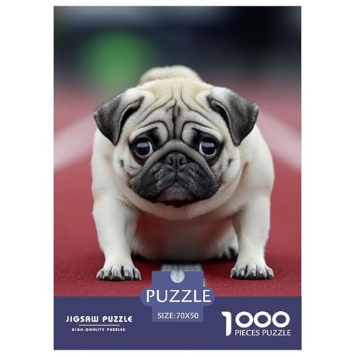 Pug 1000 Teile Puzzles Clevere Klassisches Lernspiel Für Die Ganze Familie Tolle Geschenkidee 70x50cm/1000pcs von ZXOAWQX