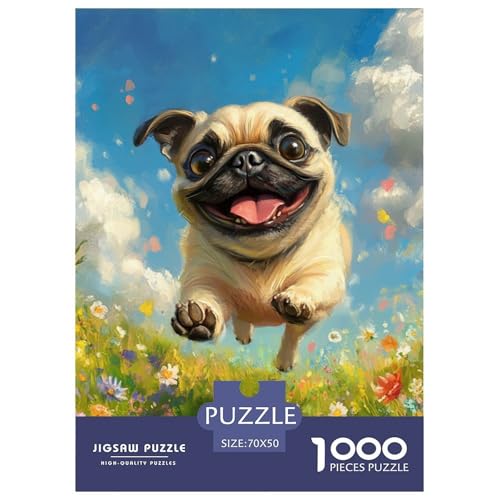 Pug 1000 Teile Puzzles Clevere Lernspiel Herausforderung Spielzeug Für Erwachsene Tolle Geschenkidee 70x50cm/1000pcs von ZXOAWQX