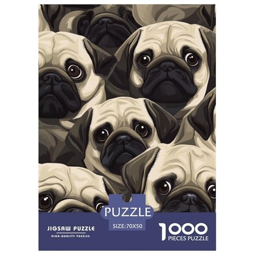 Pug 1000 Teile Puzzles DekoRatteion Klassisches Lernspiel Für Erwachsene Und Kinder Ab 12 Jahren Tolle Geschenkidee 70x50cm/1000pcs von ZXOAWQX
