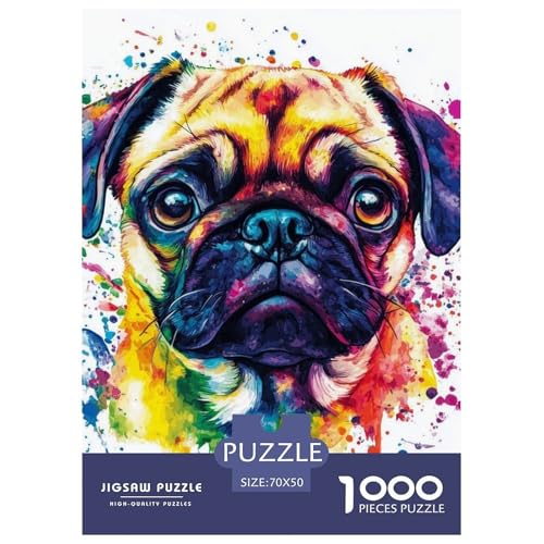 Pug 1000 Teile Puzzles Dekoration Unmögliche Herausforderung Für Die Ganze Familie Tolle Geschenkidee 70x50cm/1000pcs Pug 1000 Teile Puzzles Dekoration Unmögliche Herausforderung Für Die Ganze Familie Tolle Geschenkidee 70x50cm/1000pcs von ZXOAWQX