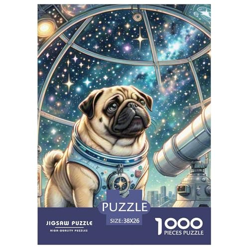 Pug 1000 Teile Puzzles Puzzlespiele Kreative Unterhaltung Für Erwachsene Und Kinder Ab 12 Jahren Tolle Geschenkidee 38x26cm/1000pcs von ZXOAWQX