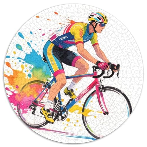 Radsportler 1000 Teile Rundes Puzzle Stressabbau Sportler Geschenk Unmögliches Spiel Für Die Ganze Familie 1000pcs (67.5x67.5cm) von ZXOAWQX