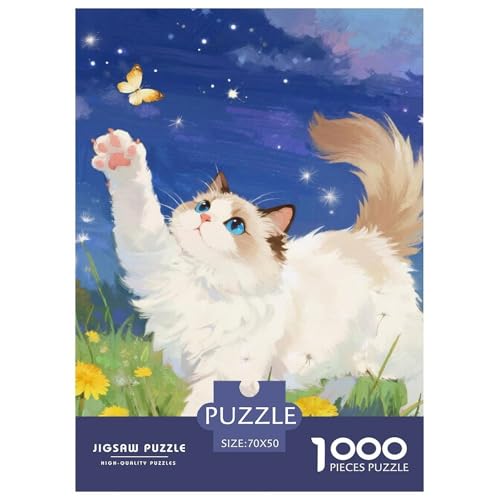 Ragdoll 1000 Teile Puzzles Niedliche Haustierkatze Clevere Klassisches Lernspiel Für Die Ganze Familie Tolle Geschenkidee 70x50cm/1000pcs von ZXOAWQX