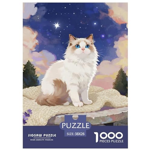 Ragdoll 1000 Teile Puzzles Niedliche Haustierkatze Dekoration Lernspiel Herausforderung Spielzeug Für Die Ganze Familie Tolle Geschenkidee 38x26cm/1000pcs Ragdoll 1000 Teile Puzzles Niedliche Haustierkatze Dekoration Lernspiel Herausforderung Spielzeug Für Die Ganze Familie Tolle Geschenkidee 38x26cm/1000pcs von ZXOAWQX