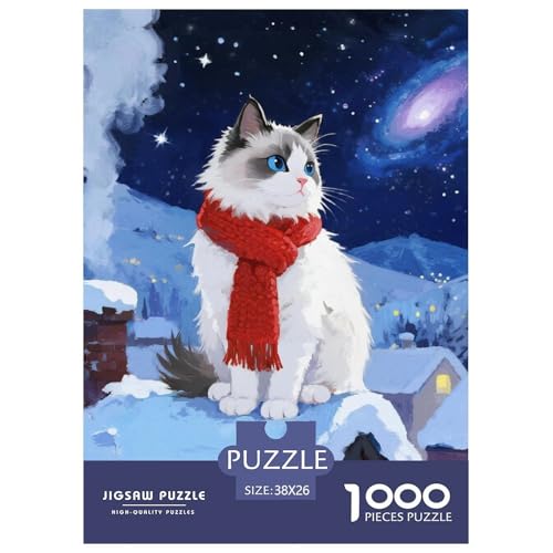 Ragdoll 1000 Teile Puzzles Niedliche Haustierkatze Puzzlespiele EIN Herausforderndes Für Die Ganze Familie Tolle Geschenkidee 38x26cm/1000pcs von ZXOAWQX