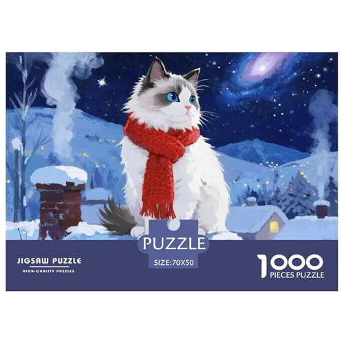 Ragdoll 1000 Teile Puzzles Niedliche Haustierkatze Puzzlespiele EIN Herausforderndes Für Erwachsene Und Kinder Ab 12 Jahren Tolle Geschenkidee 70x50cm/1000pcs Ragdoll 1000 Teile Puzzles Niedliche Haustierkatze Puzzlespiele EIN Herausforderndes Für Erwachsene Und Kinder Ab 12 Jahren Tolle Geschenkidee 70x50cm/1000pcs von ZXOAWQX
