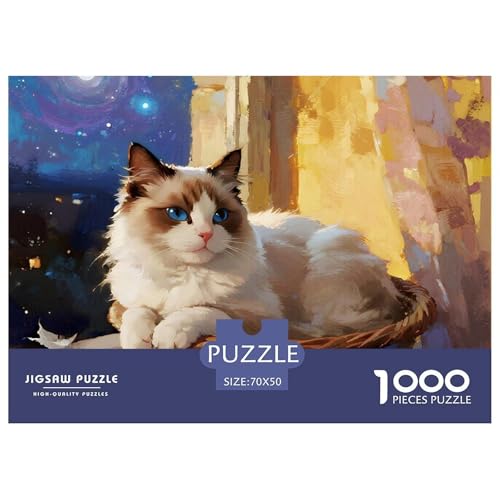 Ragdoll 1000 Teile Puzzles Niedliche Haustierkatze Puzzlespiele Kreative Unterhaltung Für Erwachsene Tolle Geschenkidee 70x50cm/1000pcs Ragdoll 1000 Teile Puzzles Niedliche Haustierkatze Puzzlespiele Kreative Unterhaltung Für Erwachsene Tolle Geschenkidee 70x50cm/1000pcs von ZXOAWQX