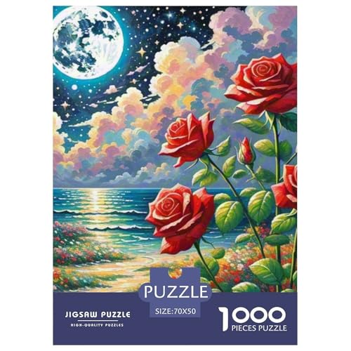 Rose 1000 Teile Puzzles Dekoration Klassisches Lernspiel Für Erwachsene Und Kinder Ab 12 Jahren Tolle Geschenkidee 70x50cm/1000pcs von ZXOAWQX