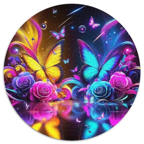 Rose 1000 Teile Rundes Puzzle Stressabbau Geschenk Unmögliches Spiel Für Die Ganze Familie 1000pcs (67.5x67.5cm) von ZXOAWQX