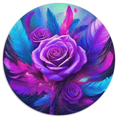 Rose 1000 Teile Rundes Puzzle Stressabbau Geschenk Unmögliches Spiel Für Erwachsene Und Kinder 1000pcs (67.5x67.5cm) von ZXOAWQX