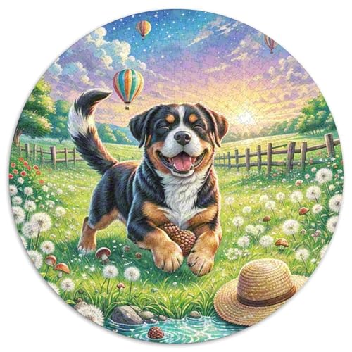 Rottweiler 1000 Teile Rundes Puzzle Stressabbau Hund Geschenk Unmögliches Spiel Für Erwachsene Und Kinder 1000pcs (67.5x67.5cm) von ZXOAWQX