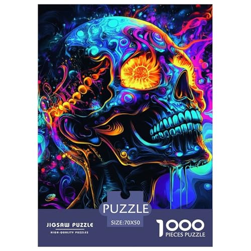 Schädel 1000 Teile Puzzles Classic Lernspiel Herausforderung Spielzeug Für Erwachsene Und Kinder Ab 12 Jahren Tolle Geschenkidee 70x50cm/1000pcs von ZXOAWQX