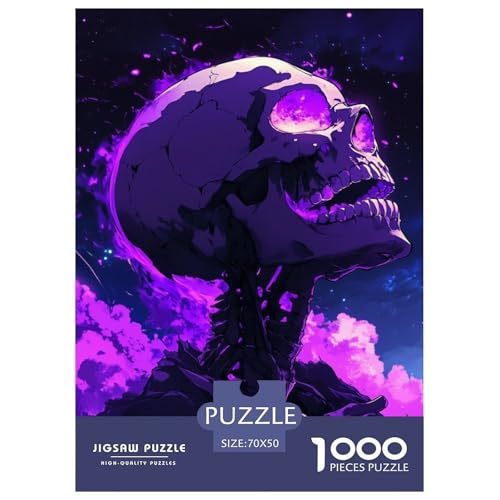 Schädel 1000 Teile Puzzles DekoRatteion EIN Herausforderndes Für Erwachsene Und Kinder Ab 12 Jahren Tolle Geschenkidee 70x50cm/1000pcs von ZXOAWQX
