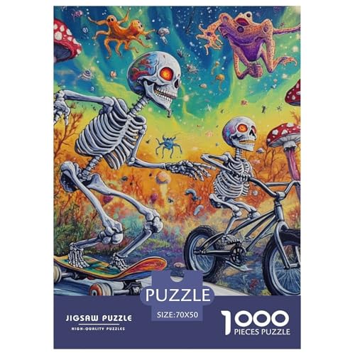 Schädel 1000 Teile Puzzles Dekoration EIN Herausforderndes Für Erwachsene Und Kinder Ab 12 Jahren Tolle Geschenkidee 70x50cm/1000pcs von ZXOAWQX