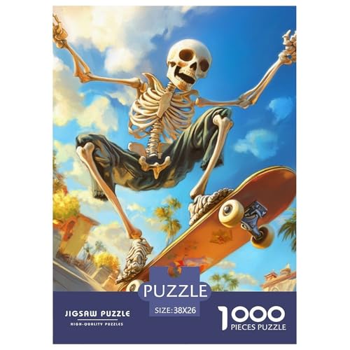 Schädel 1000 Teile Puzzles Puzzlespiele Kreative Unterhaltung Für Erwachsene Und Kinder Ab 12 Jahren Tolle Geschenkidee 38x26cm/1000pcs von ZXOAWQX