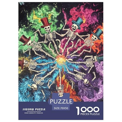 Schädel 1000 Teile Puzzles Puzzlespiele Lernspiel Herausforderung Spielzeug Für Erwachsene Tolle Geschenkidee 70x50cm/1000pcs von ZXOAWQX