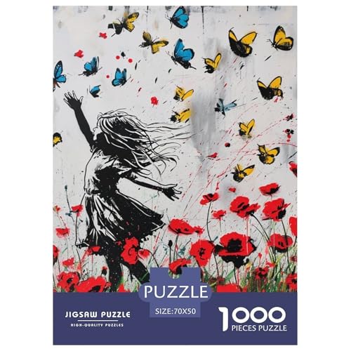 Schmetterling 1000 Teile Puzzles DekoRatteion Lernspiel Herausforderung Spielzeug Für Erwachsene Und Kinder Ab 12 Jahren Tolle Geschenkidee 70x50cm/1000pcs von ZXOAWQX