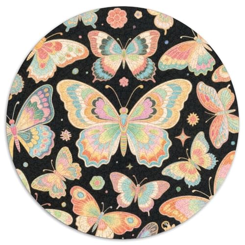 Schmetterling 1000 Teile Rundes Puzzle Stressabbau Insekten Geschenk Unmögliches Spiel Für Die Ganze Familie 1000pcs (67.5x67.5cm) von ZXOAWQX