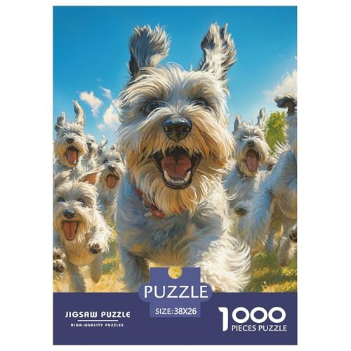 Schnauzer 1000 Teile Puzzles Classic Unmögliche Herausforderung Für Erwachsene Und Kinder Ab 12 Jahren Tolle Geschenkidee 38x26cm/1000pcs von ZXOAWQX
