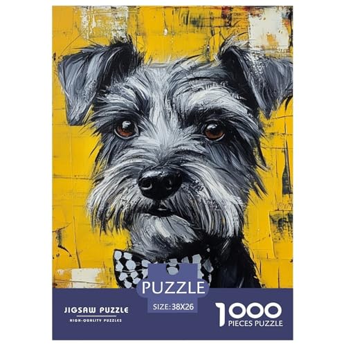 Schnauzer 1000 Teile Puzzles Clevere EIN Herausforderndes Für Erwachsene Und Kinder Ab 12 Jahren Tolle Geschenkidee 38x26cm/1000pcs von ZXOAWQX