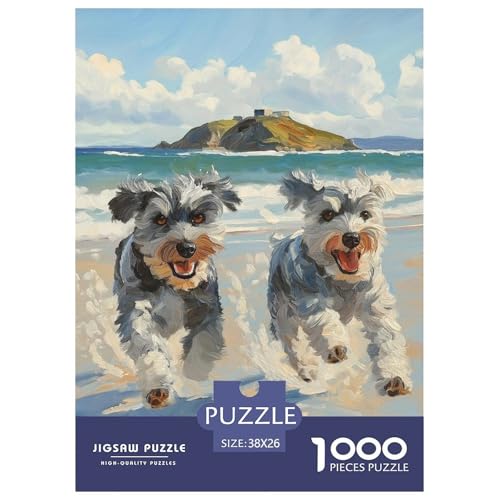 Schnauzer 1000 Teile Puzzles Clevere Lernspiel Herausforderung Spielzeug Für Erwachsene Tolle Geschenkidee 38x26cm/1000pcs von ZXOAWQX