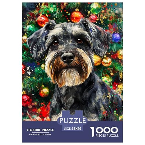 Schnauzer 1000 Teile Puzzles DekoRatteion Lernspiel Herausforderung Spielzeug Für Erwachsene Und Kinder Ab 12 Jahren Tolle Geschenkidee 38x26cm/1000pcs von ZXOAWQX