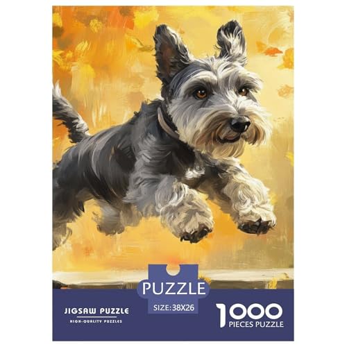 Schnauzer 1000 Teile Puzzles Puzzlespiele Klassisches Lernspiel Für Die Ganze Familie Tolle Geschenkidee 38x26cm/1000pcs von ZXOAWQX