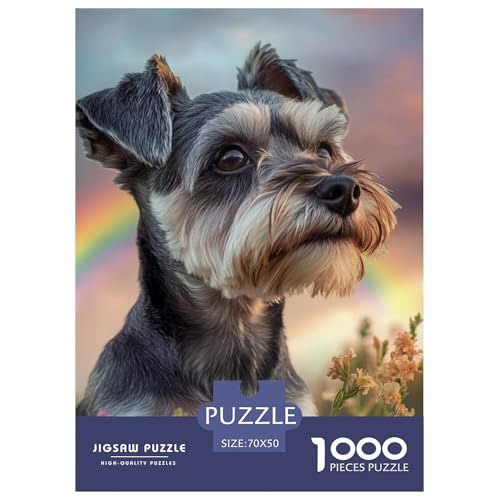 Schnauzer 1000 Teile Puzzles Puzzlespiele Lernspiel Herausforderung Spielzeug Für Die Ganze Familie Tolle Geschenkidee 70x50cm/1000pcs von ZXOAWQX
