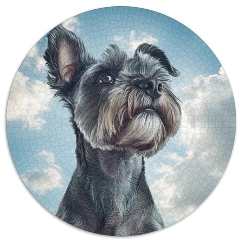 Schnauzer 1000 Teile Rundes Puzzle Kreatives Geschenk EIN Herausforderndes Für Erwachsene Und Kinder 1000pcs (67.5x67.5cm) von ZXOAWQX