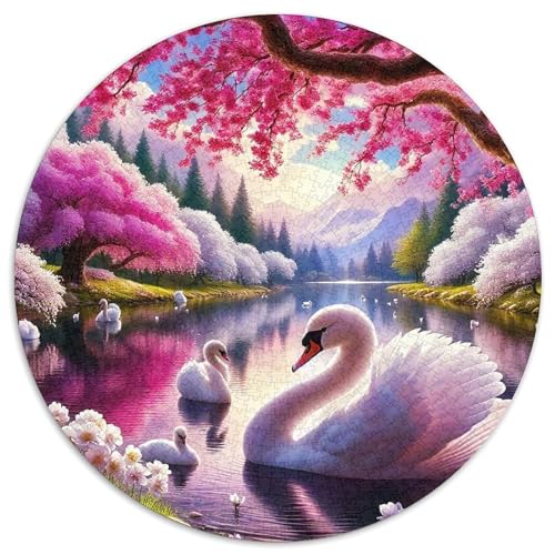 Schwan 1000 Teile Rundes Puzzle Stressabbau Geschenk Unmögliches Spiel Für Die Ganze Familie 1000pcs (67.5x67.5cm) von ZXOAWQX