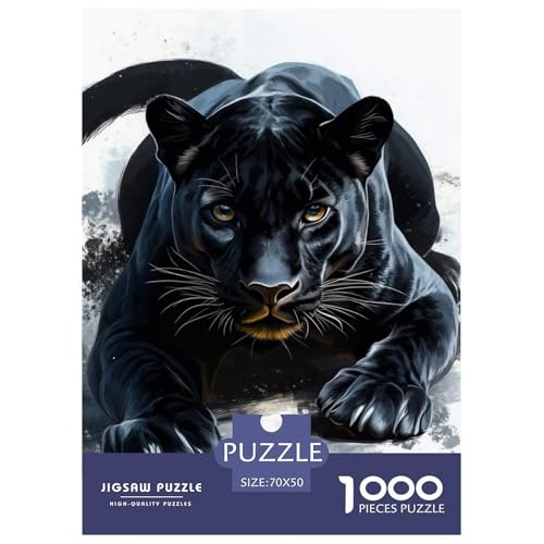 Schwarze Panther 1000 Teile Puzzles Dekoration Klassisches Lernspiel Für Erwachsene Tolle Geschenkidee 70x50cm/1000pcs von ZXOAWQX