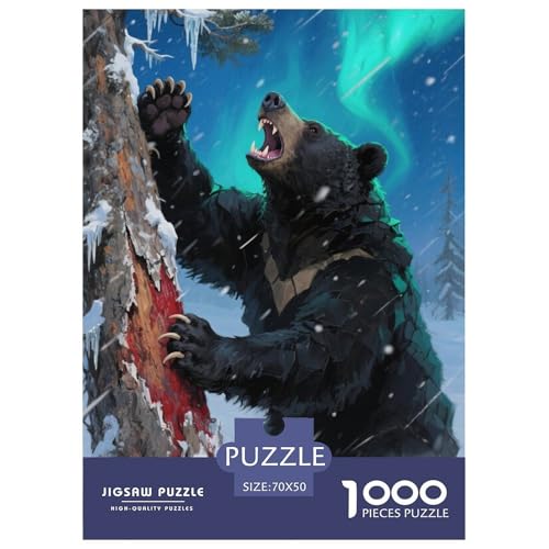Schwarzer Bär 1000 Teile Puzzles Tier Puzzlespiele Klassisches Lernspiel Für Die Ganze Familie Tolle Geschenkidee 70x50cm/1000pcs Schwarzer Bär 1000 Teile Puzzles Tier Puzzlespiele Klassisches Lernspiel Für Die Ganze Familie Tolle Geschenkidee 70x50cm/1000pcs von ZXOAWQX