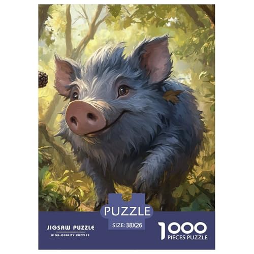 Schwein 1000 Teile Puzzles DekoRatteion Lernspiel Herausforderung Spielzeug Für Erwachsene Tolle Geschenkidee 38x26cm/1000pcs von ZXOAWQX