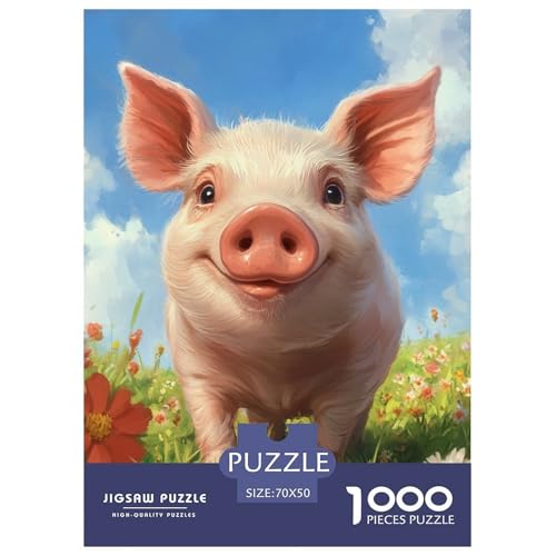 Schwein 1000 Teile Puzzles Puzzlespiele Klassisches Lernspiel Für Erwachsene Tolle Geschenkidee 70x50cm/1000pcs von ZXOAWQX