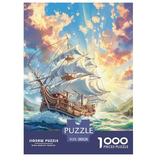 Segelboot 1000 Teile Puzzles Classic Lernspiel Herausforderung Spielzeug Für Erwachsene Tolle Geschenkidee 38x26cm/1000pcs von ZXOAWQX