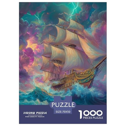 Segelboot 1000 Teile Puzzles DekoRatteion Lernspiel Herausforderung Spielzeug Für Erwachsene Tolle Geschenkidee 70x50cm/1000pcs von ZXOAWQX