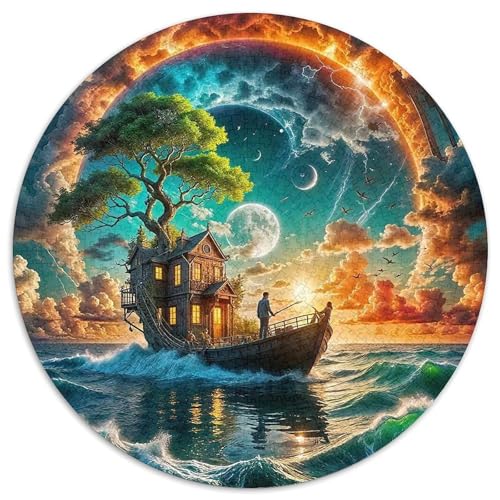 Segelboot 1000 Teile Rundes Puzzle Stressabbau Geschenk EIN Herausforderndes Für Die Ganze Familie 1000pcs (67.5x67.5cm) von ZXOAWQX