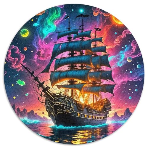 Segelboot 1000 Teile Rundes Puzzle Stressabbau Geschenk Unmögliches Spiel Für Erwachsene Und Kinder 1000pcs (67.5x67.5cm) von ZXOAWQX