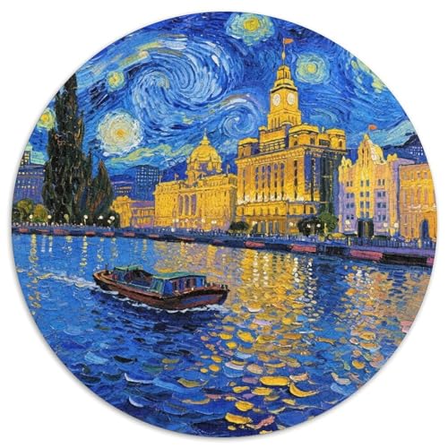 Shanghai Bund 1000 Teile Rundes Puzzle Kreatives Geschenk Puzzlespiele Für Die Ganze Familie 1000pcs (67.5x67.5cm) von ZXOAWQX