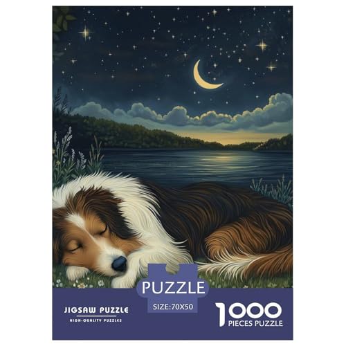 Shetlandsherhund 1000 Teile Puzzles Classic Lernspiel Herausforderung Spielzeug Für Erwachsene Und Kinder Ab 12 Jahren Tolle Geschenkidee 70x50cm/1000pcs von ZXOAWQX