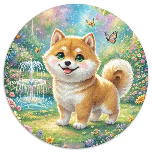 Shiba Inu 1000 Teile Rundes Puzzle Stressabbau Hund Jigsaw Geschenk Puzzlespiele Für Die Ganze Familie 1000pcs (67.5x67.5cm) von ZXOAWQX