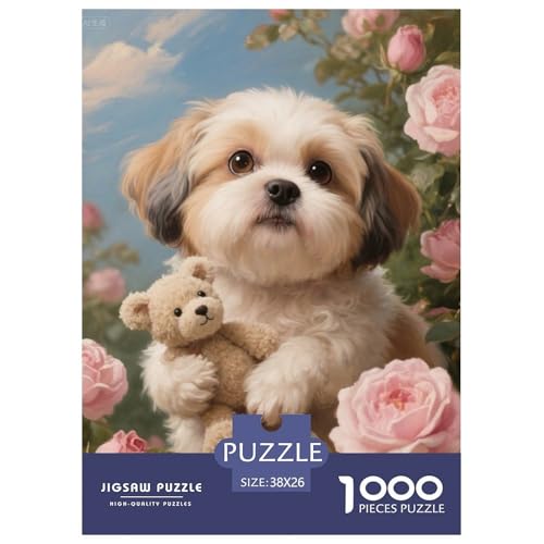 Shih Tzu (2) 1000 Teile Puzzles Hund Clevere Unmögliche Herausforderung Für Erwachsene Tolle Geschenkidee 38x26cm/1000pcs von ZXOAWQX